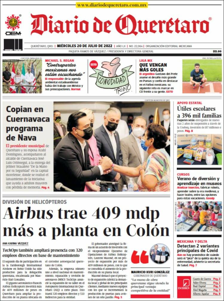 Portada de Diario de Querétaro (México)