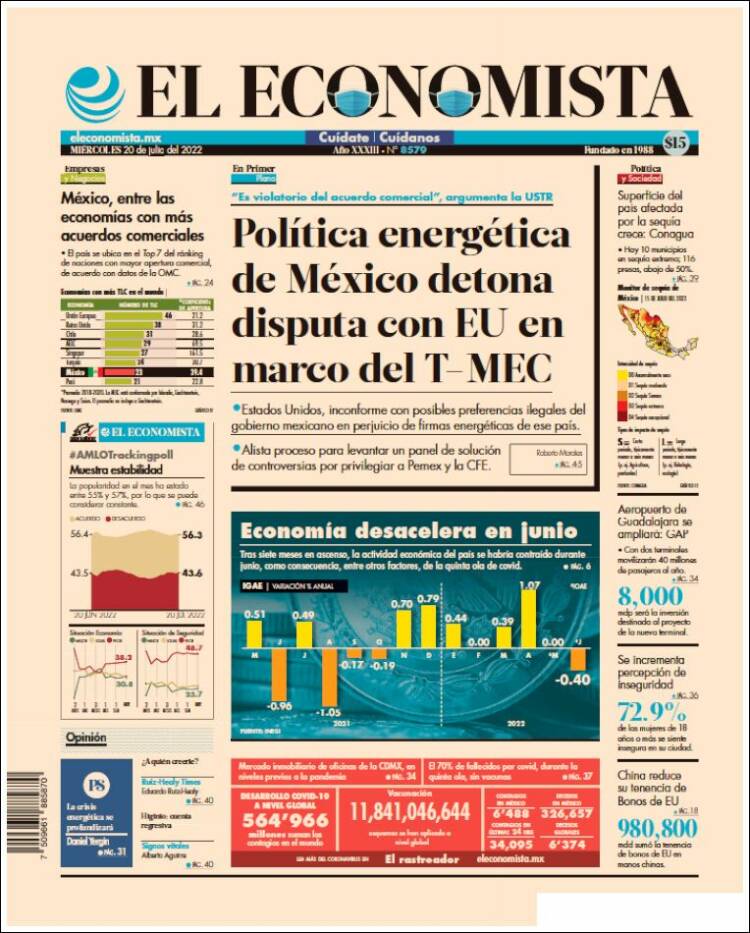 Portada de El Economista (México)