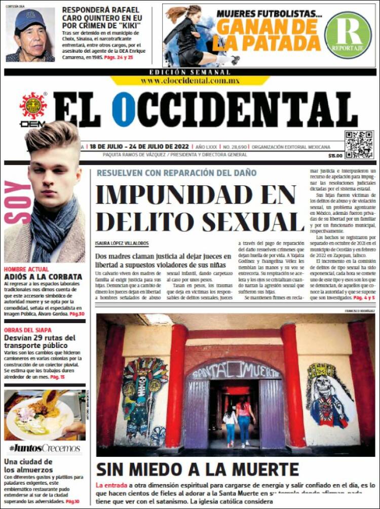 Portada de El Occidental (México)