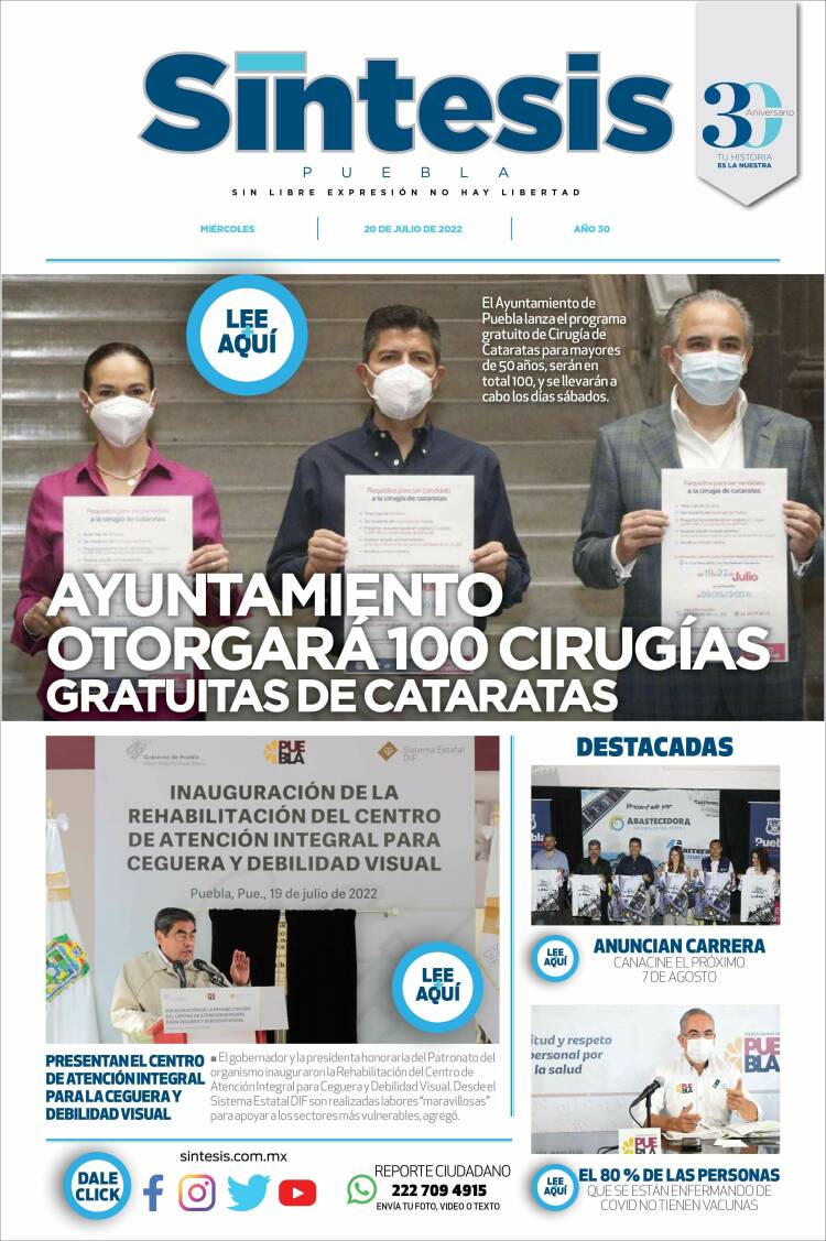 Portada de Síntesis - Puebla (México)