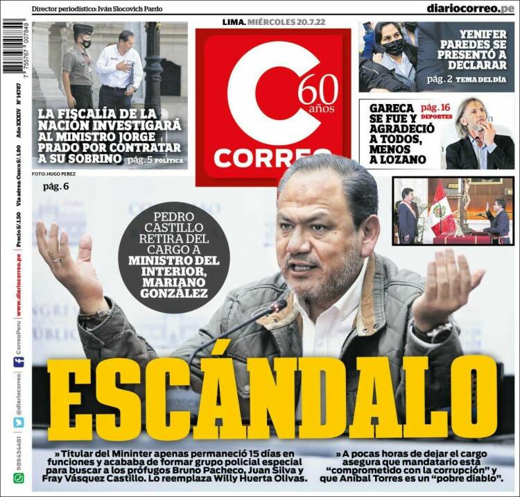 Portada de Diario Correo (Per&uacute;)