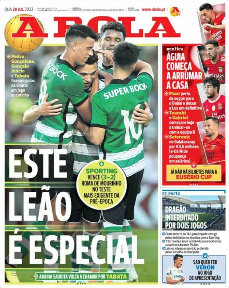 Portada de A Bola (Portugal)