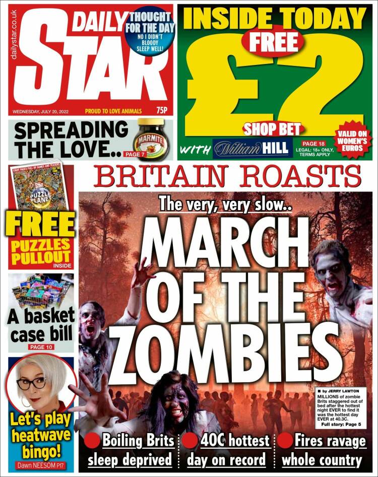 Portada de Daily Star (Reino Unido)