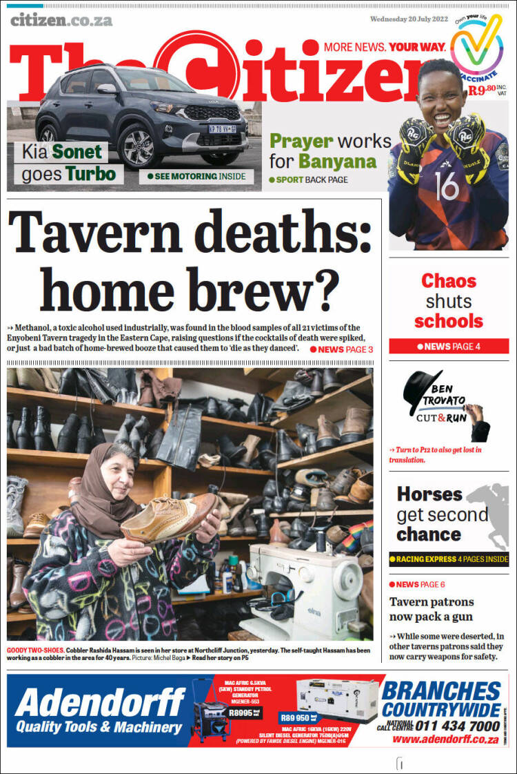 Portada de The Citizen (Sud&aacute;frica)