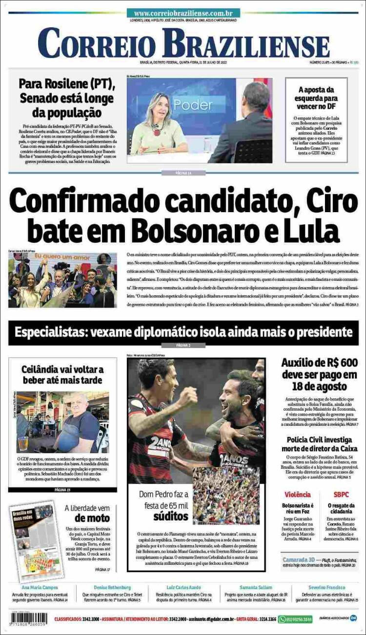 Portada de Correio Braziliense (Brasil)