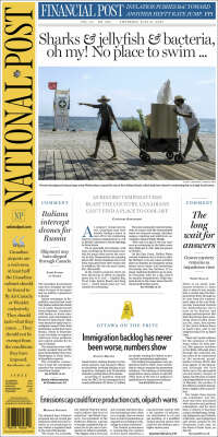 Portada de The National Post (Canada)