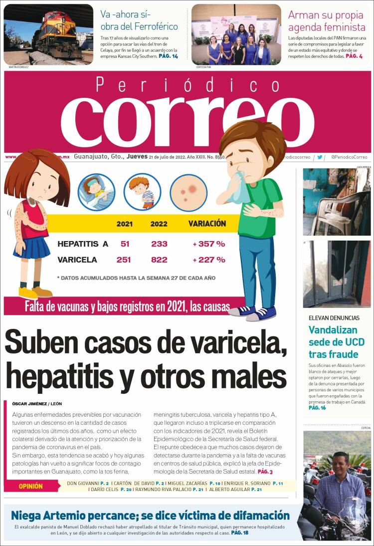 Portada de Correo - El diario del Estado de Guanajuato (Mexico)