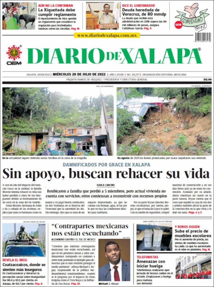 Portada de Diario de Xalapa (Mexico)