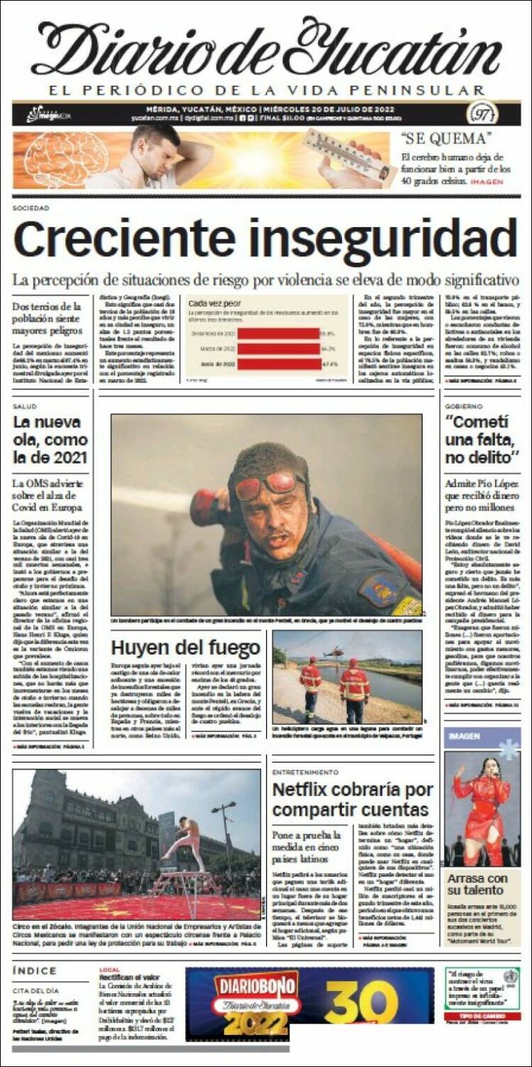 Portada de Diario de Yucatán (Mexico)