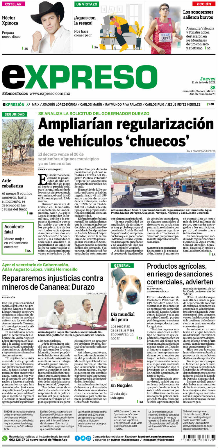 Portada de Expreso (Mexico)