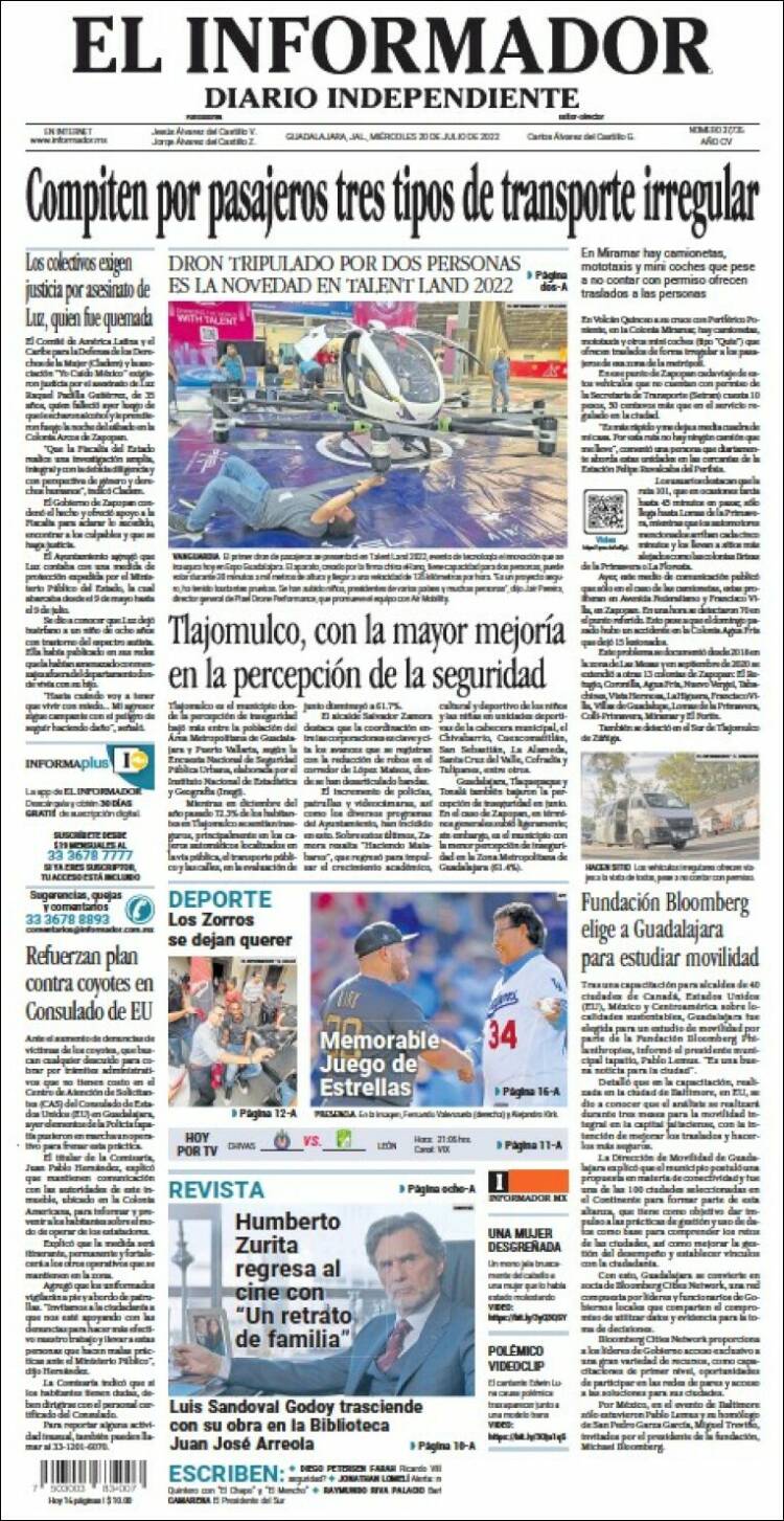 Portada de El Informador (Mexico)
