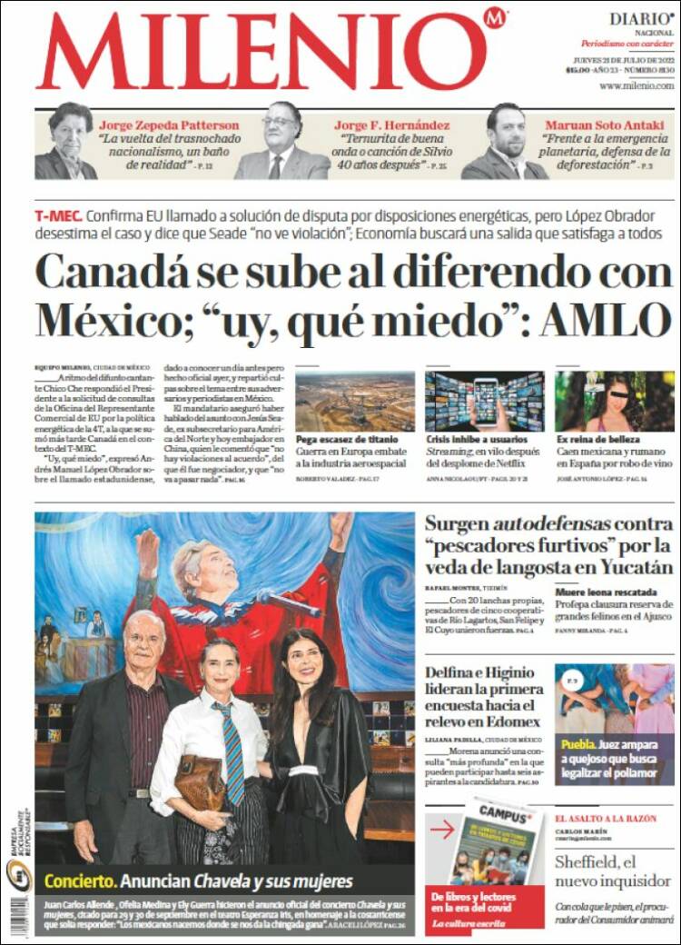 Portada de Milenio (Mexico)