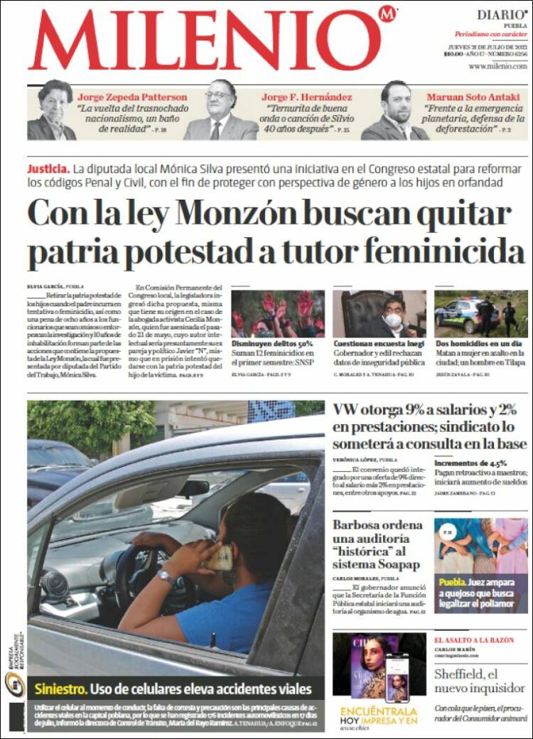 Portada de Milenio de Puebla (Mexico)