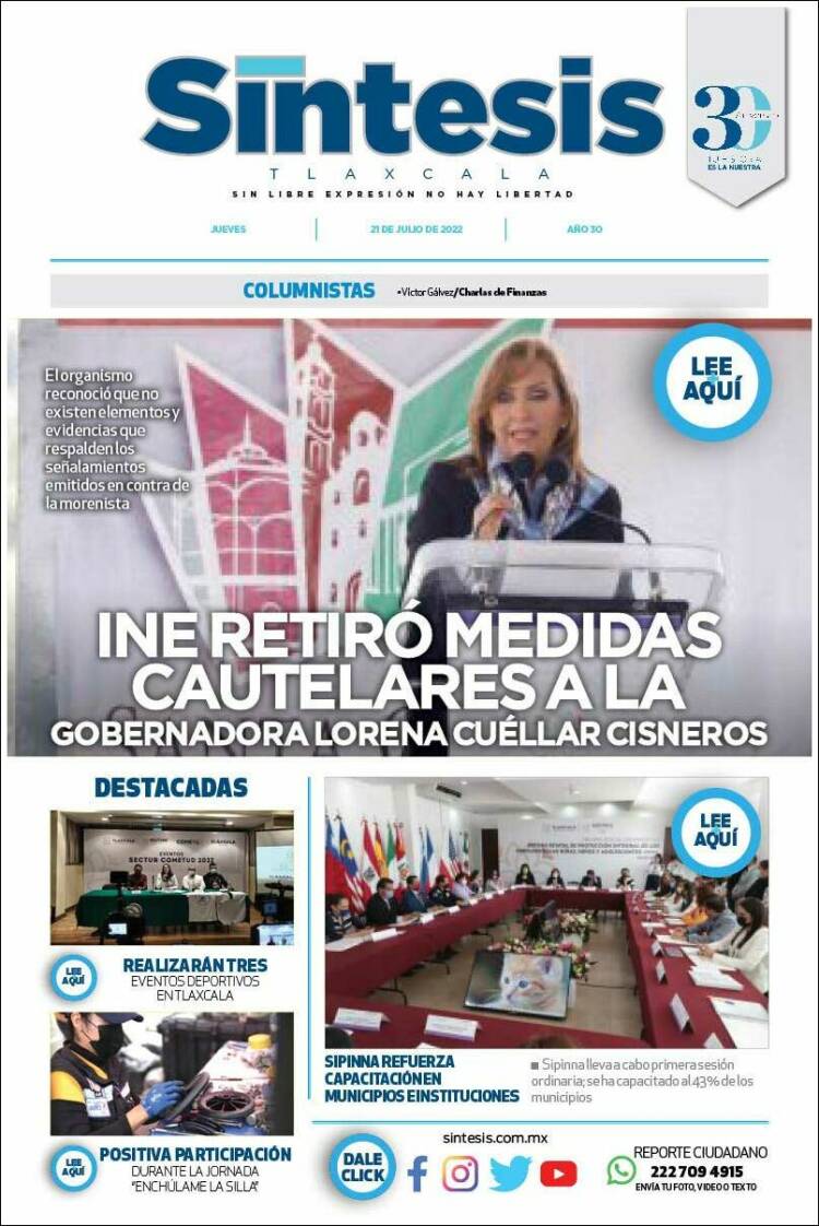Portada de Síntesis de Tlaxcala (Mexico)