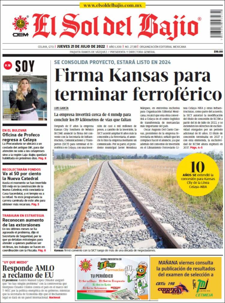 Portada de El Sol del Bajio (Mexico)