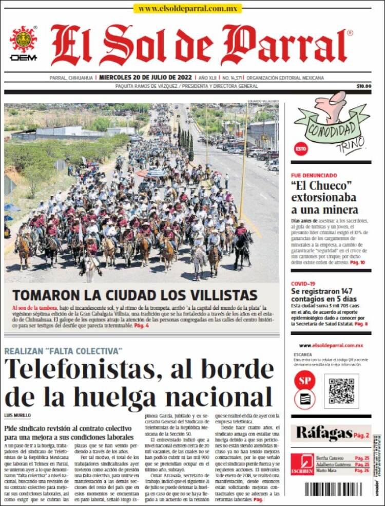 Portada de El Sol de Parral (Mexico)