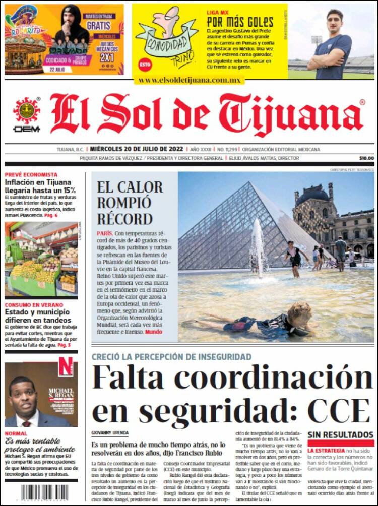 Portada de El Sol de Tijuana (Mexico)