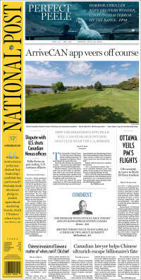 Portada de The National Post (Canada)