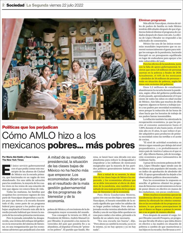 Portada de La Segunda (Chile)