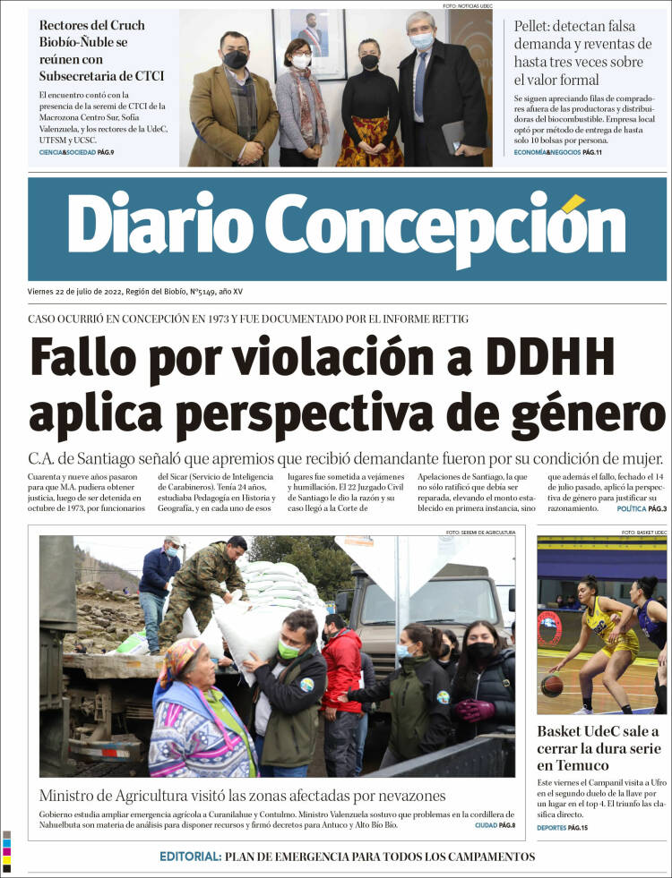 Portada de Diario de Concepción (Chile)