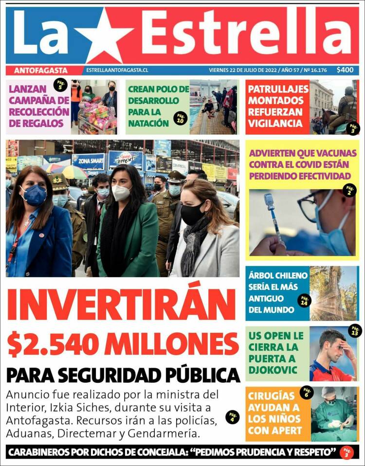 Portada de La Estrella del Norte (Chile)