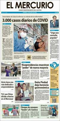 Portada de Diario El Mercurio (Ecuador)