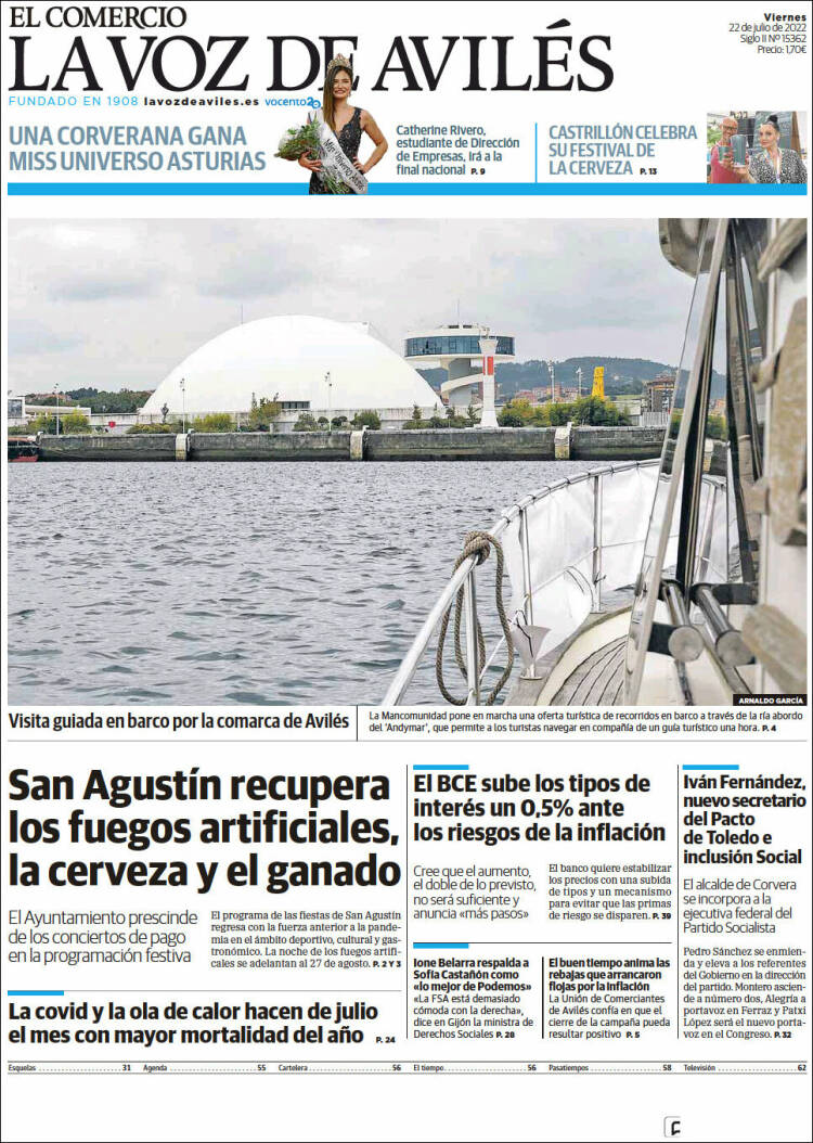 Portada de El Comercio - Avilés (Espa&ntilde;a)