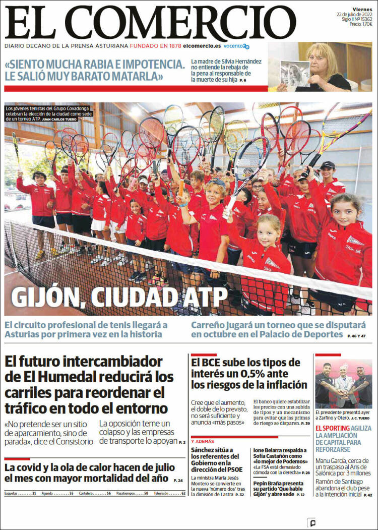 Portada de El Comercio - Gijón (Espa&ntilde;a)