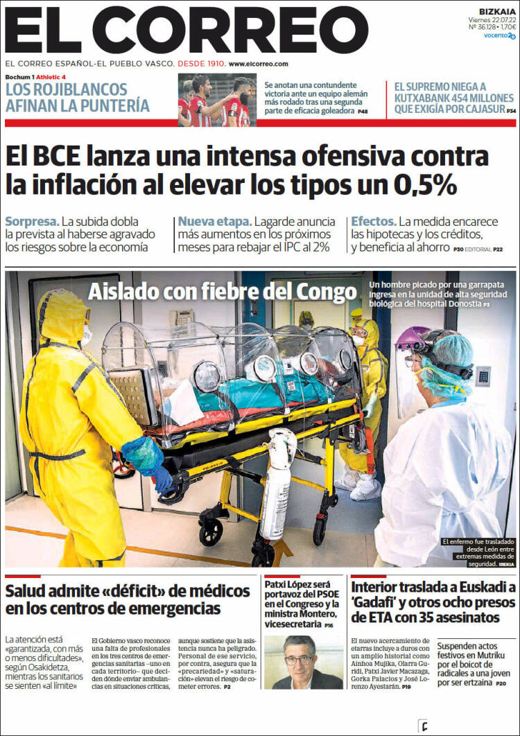 Portada de El Correo (Espa&ntilde;a)