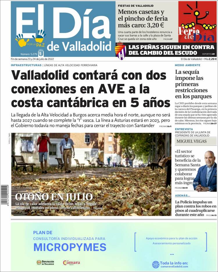 Portada de El Día de Valladolid (Espa&ntilde;a)