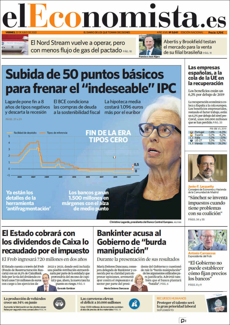Portada de El Economista (Espa&ntilde;a)