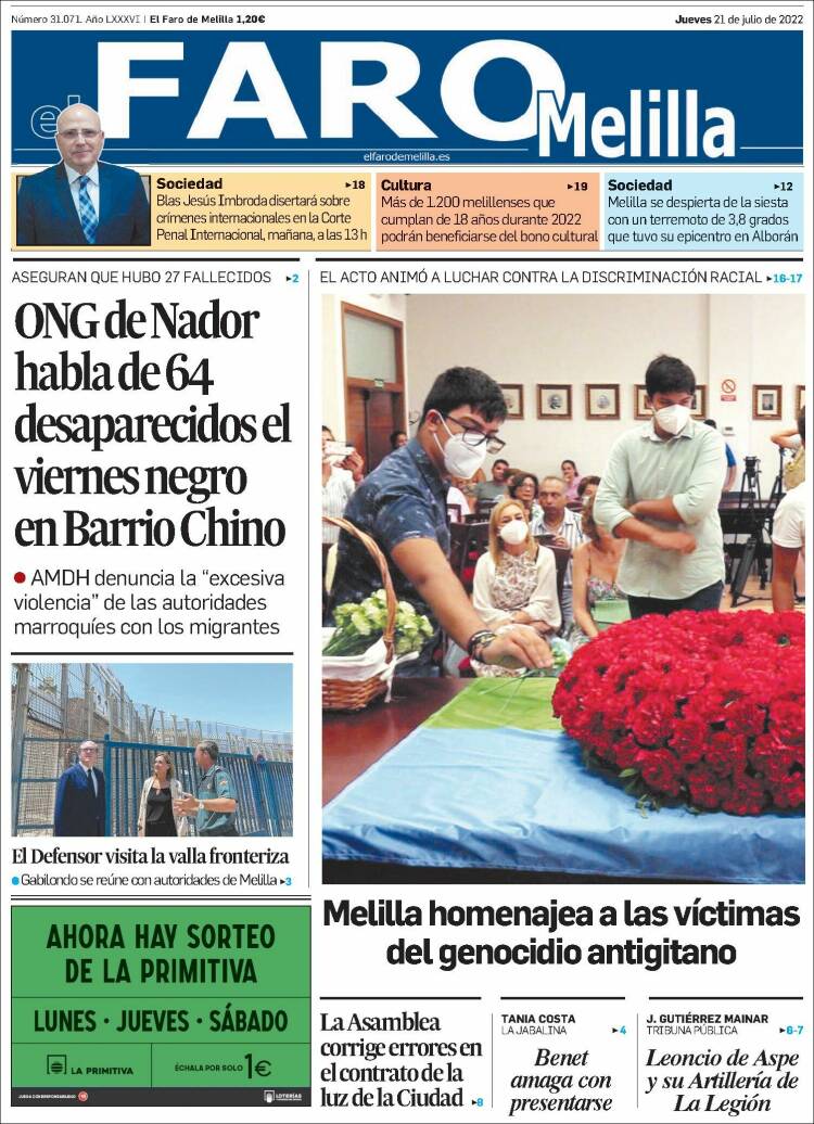 Portada de El Faro de Melilla (Espa&ntilde;a)