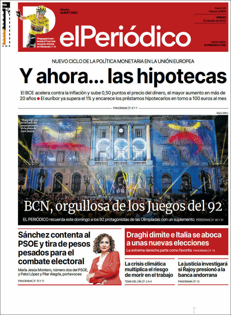 Portada de El Periódico (Espa&ntilde;a)