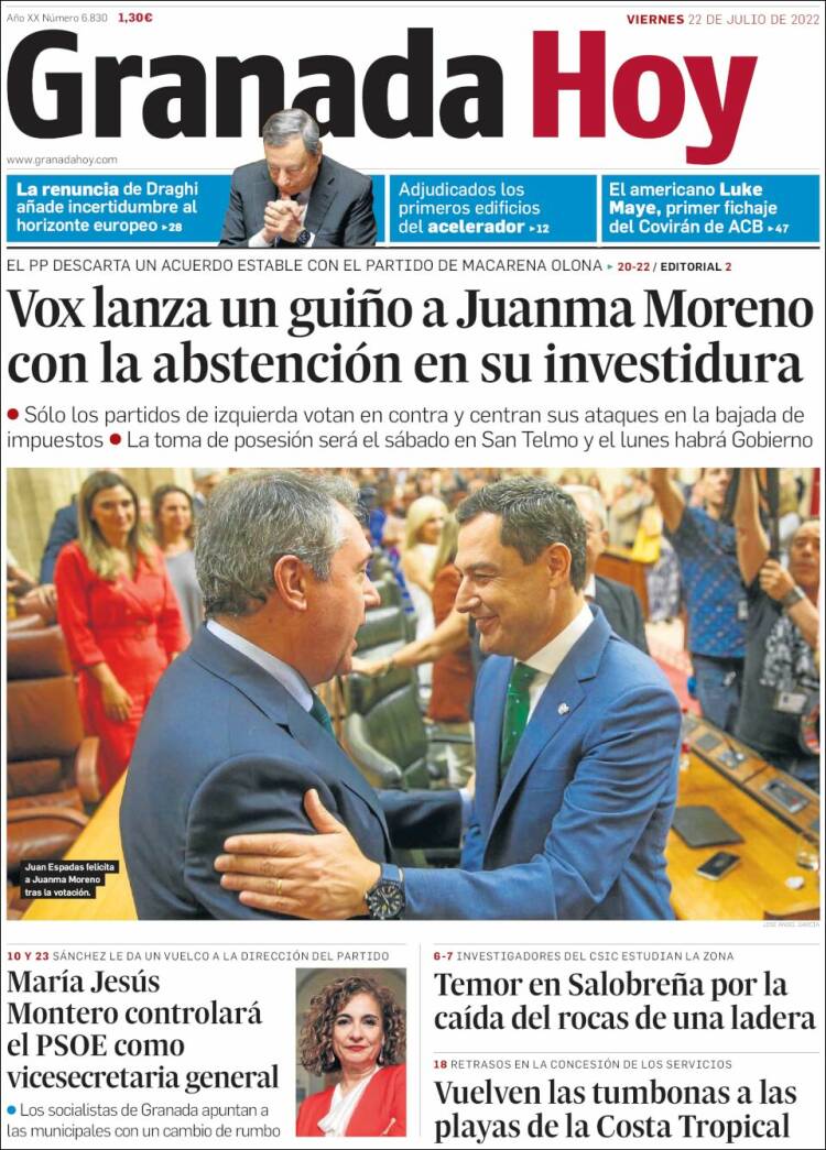 Portada de Granada Hoy (Espa&ntilde;a)