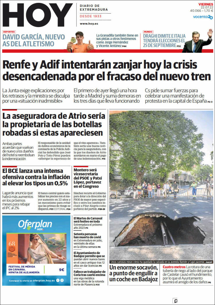 Portada de Hoy - Caceres (Espa&ntilde;a)