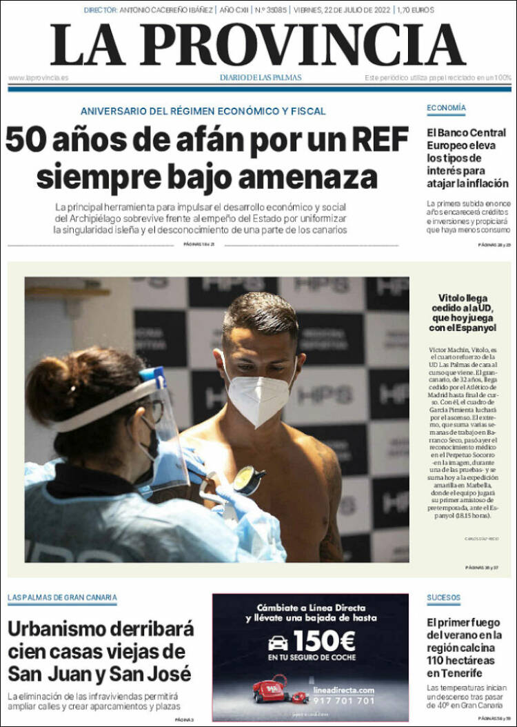 Portada de La Provincia (Espa&ntilde;a)