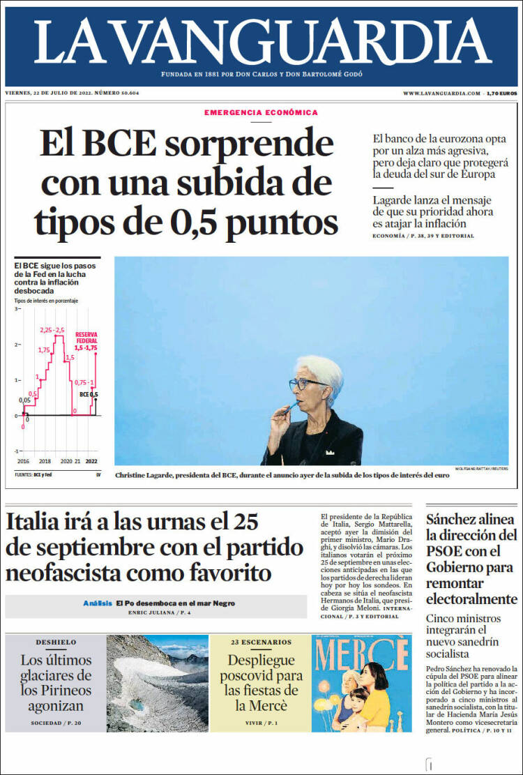 Portada de La Vanguardia (Espa&ntilde;a)