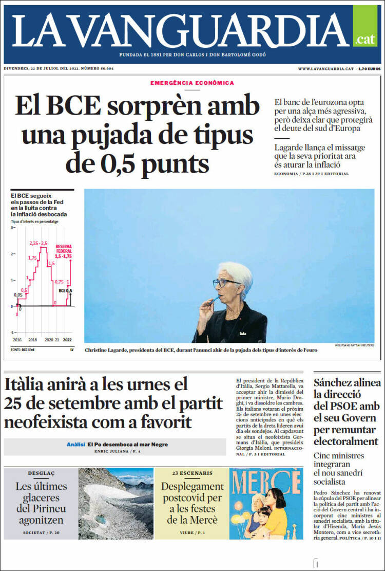 Portada de La Vanguardia (Espa&ntilde;a)