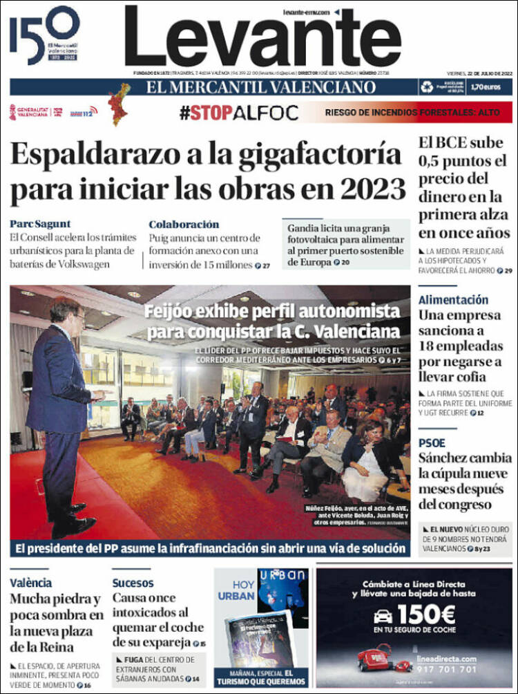 Portada de Levante (Espa&ntilde;a)