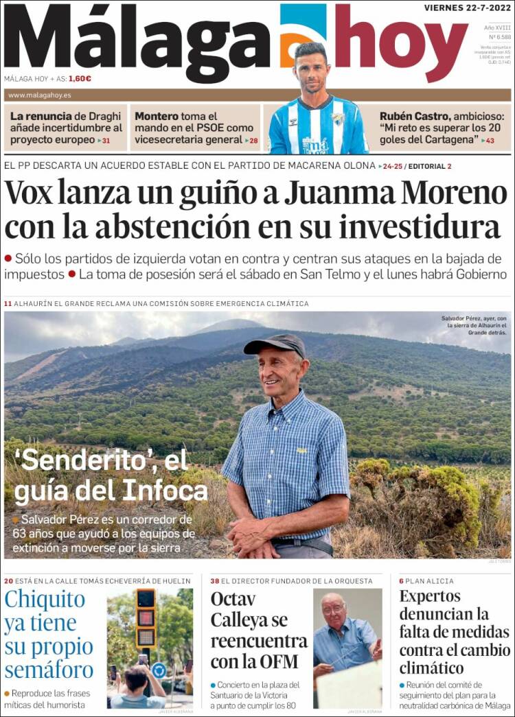 Portada de Málaga Hoy (Espa&ntilde;a)