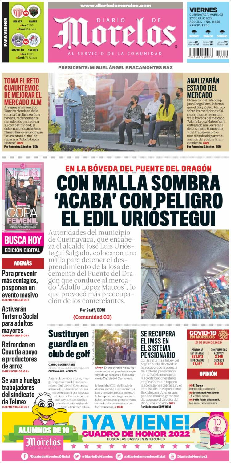 Portada de Diario de Morelos (Mexico)