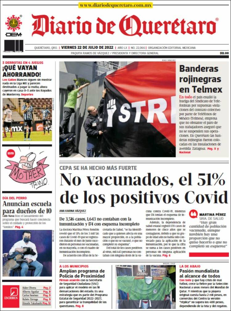 Portada de Diario de Querétaro (Mexico)