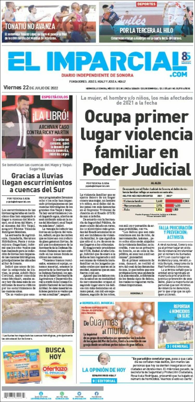 Portada de El Imparcial (Mexico)