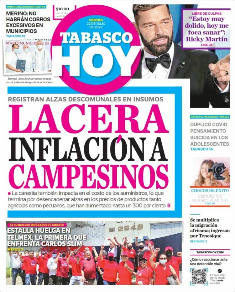 Periódico Tabasco Hoy (México). Periódicos De México. Edición De ...