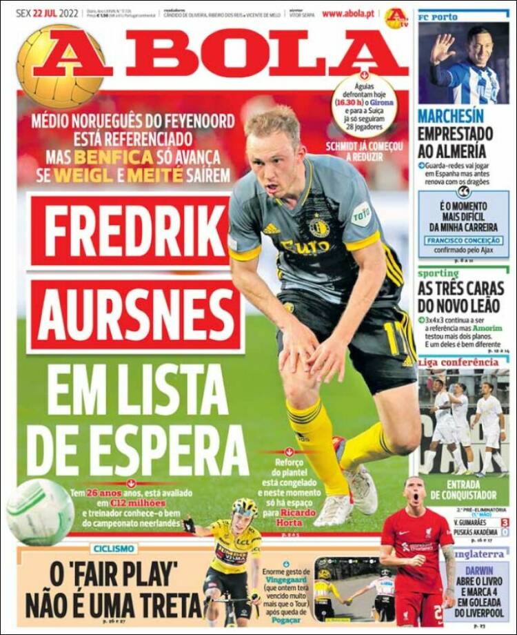 Portada de A Bola (Portugal)