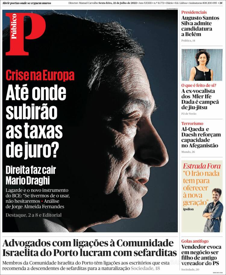 Portada de Público (Portugal)