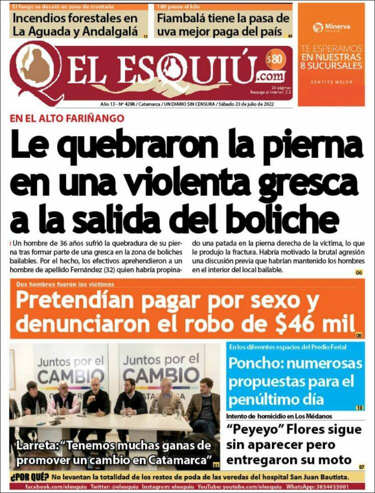 Portada de El Esquiu (Argentina)