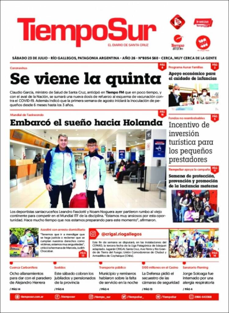 Portada de Tiempo Sur (Argentina)