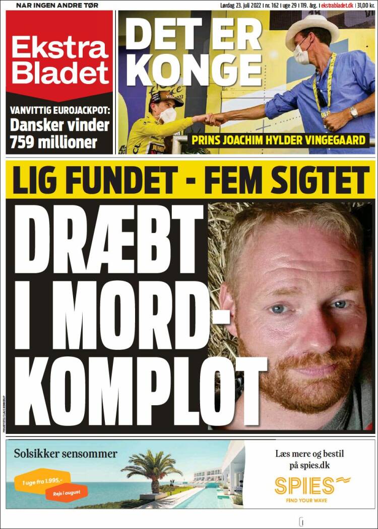 Portada de Ekstra Bladet (Dinamarca)