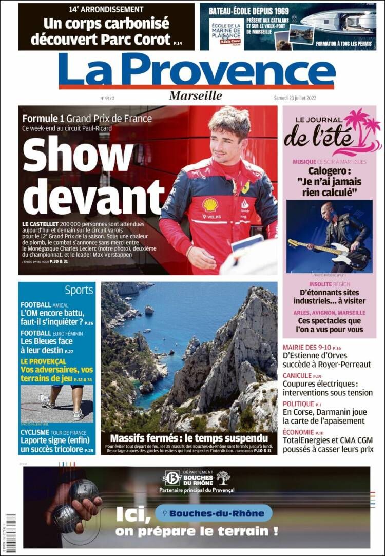 Portada de La Provence (Francia)